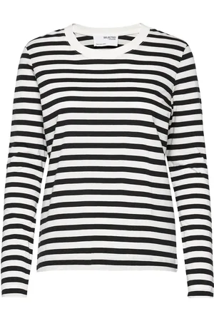 SELECTED Slfstandard Ls Tee Str Noos Tops T-shirts & Tops Long-sleeved Black