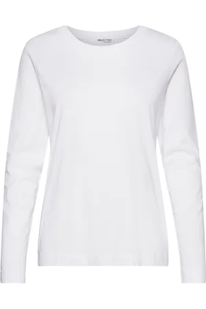 SELECTED Slfstandard Ls Tee Noos Tops T-shirts & Tops Long-sleeved White