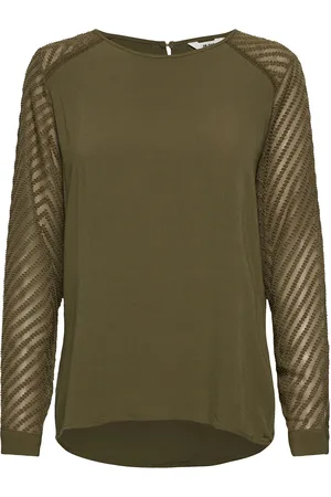 Object Objzoe L/S Top Tops T-shirts & Tops Long-sleeved Khaki Green