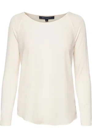 French Connection Polly Plains Ls Tops T-shirts & Tops Long-sleeved Cream