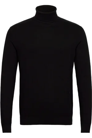 SELECTED Slhberg Roll Neck Noos Tops Knitwear Turtlenecks Black