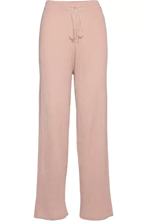 Rosemunde Merino Trousers Bukser Med Rette Ben Rosa