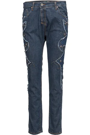 Please Fine Western Bottoms Jeans Straight-regular Blue