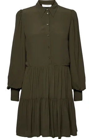 Ivy & Oak Marla Knelang Kjole Khaki Green