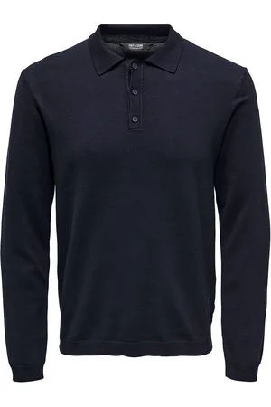 Only & Sons Onswyler Life Ls Polo Knit Tops Knitwear Long Sleeve Knitted Polos Black