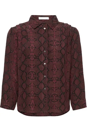2nd Day 2Nd Rosewood Snake Tops Shirts Long-sleeved Brown