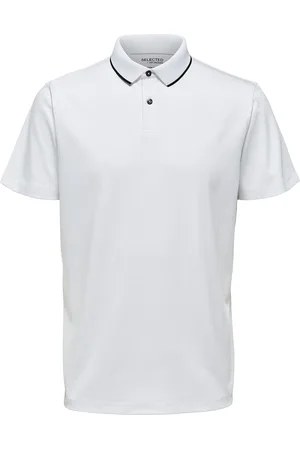 SELECTED Slhleroy Ss Polo Noos Tops Polos Short-sleeved White