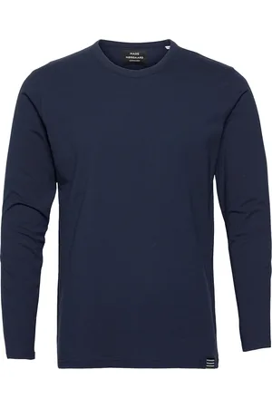 Mads Norgaard Organic Thor Tee Ls Tops T-shirts Long-sleeved Blue