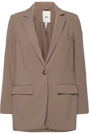 Object Objsigrid L/S Blazer Noos Blazers Single Breasted Blazers Brown