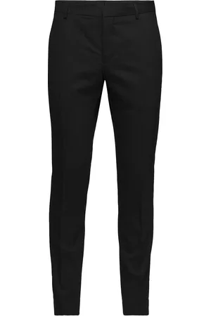 Calvin Klein Stretch Wool Slim Suit Pant Bottoms Trousers Formal Black