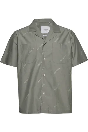 Les Deux Ss Jacquard Shirt Tops Shirts Short-sleeved Grey
