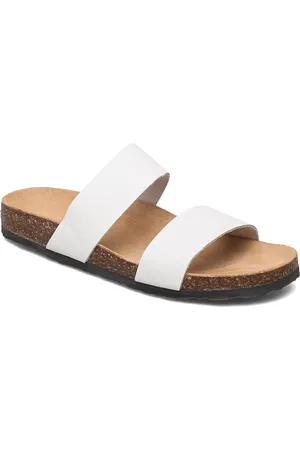 Bianco Biabetricia Twin Strap Flate Sandaler White