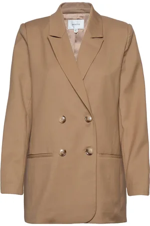 Gestuz Paulagz Blazer Noos Blazers Double Breasted Blazers Beige