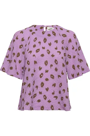 Mads Norgaard Bumpy Flower Rodgau Top Tops Blouses Short-sleeved Multi/patterned