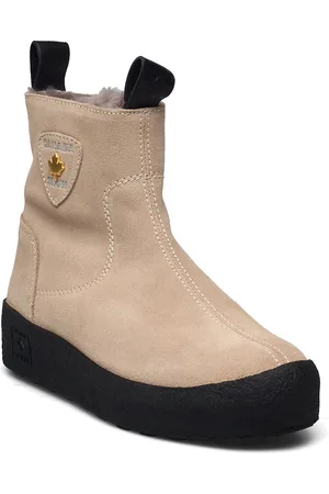 Canada Snow Quebec Shoes Boots Ankle Boots Ankle Boots Flat Heel Beige
