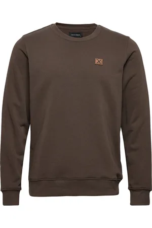 Clean Cut Basic Organic Crew Tops Sweat-shirts & Hoodies Sweat-shirts Brown