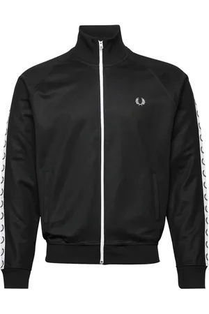 Fred Perry Taped Track Jacket Tops Sweat-shirts & Hoodies Sweat-shirts Black