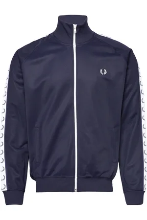 Fred Perry Taped Track Jacket Tops Sweat-shirts & Hoodies Sweat-shirts Blue