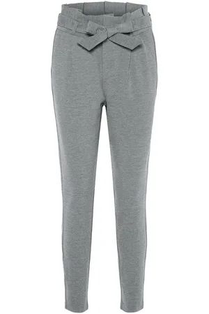 VERO MODA Vmeva Hw Loose Paperbag Pant Ga Noos Bottoms Trousers Slim Fit Trousers Grey