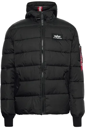 Alpha Industries Hooded Puffer Alpha Fd Designers Jackets Padded Jackets Black