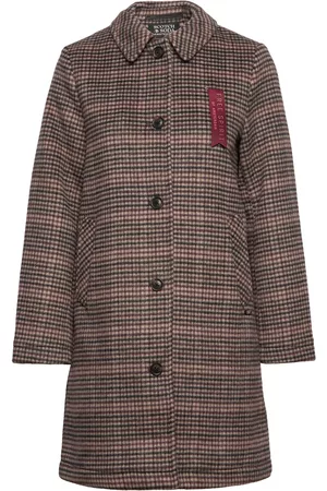 Scotch&Soda Bonded Classic Wool-Blend Tailored Coat Outerwear Coats Winter Coats Multi/mønstret