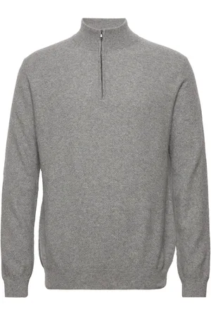 SIR of Sweden Gunvald Tops Knitwear Half Zip Jumpers Grey