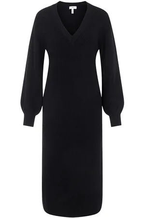 Object Objmalena L/S Knit Dress Noos Maxikjole Festkjole Black