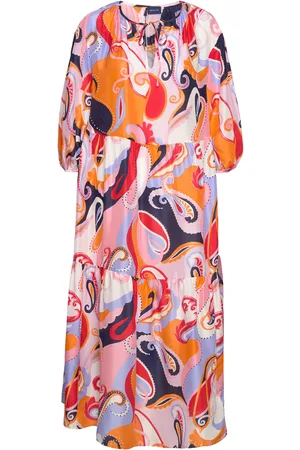 GANT D1. Paisley Silk Dress Knelang Kjole Multi/patterned