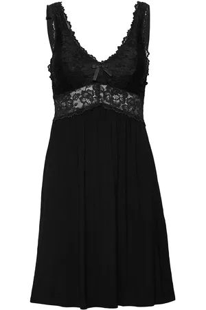 Hunkemöller Sd Nora Lace Nattkjole Black