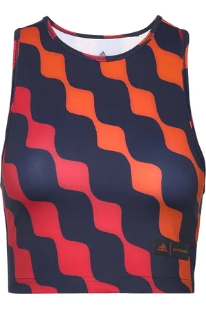 adidas Adidas X Marimekko Train Icons Print Tank Top Sport Crop Tops Sleeveless Crop Tops Multi/patterned