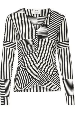 Mads Norgaard Pollux Shear Top Aop Tops Blouses Long-sleeved Multi/patterned