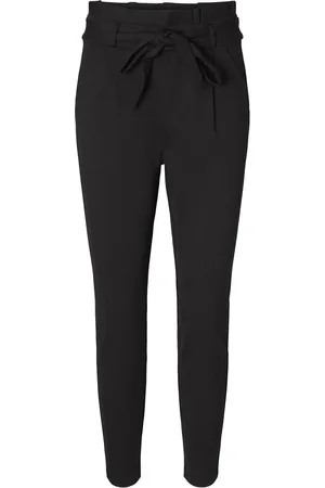 VERO MODA Vmeva Hw Loose Paperbag Pant Ga Noos Bottoms Trousers Slim Fit Trousers Black