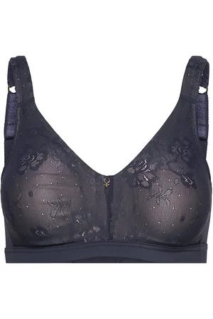 Abecita Sheer Soft Bra Moulded Cups Lingerie Bras & Tops Soft Bras Tank Top Bras Blue