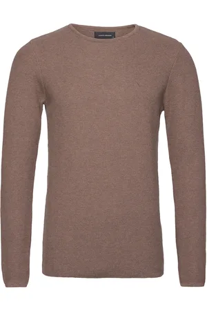 Clean Cut Lauritz Crew Knit Tops Knitwear Round Necks Brown
