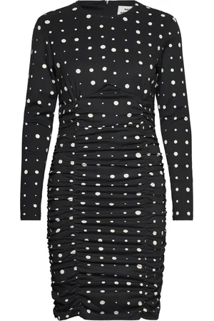 Mads Norgaard Pollux Amelia Dress Aop Knelang Kjole Black