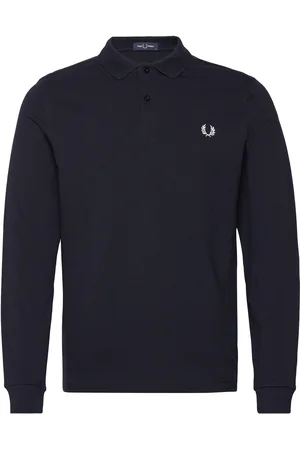 Fred Perry L/S Plain Fp Shirt Tops Polos Long-sleeved Navy