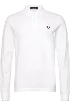 Fred Perry L/S Plain Fp Shirt Tops Polos Long-sleeved White