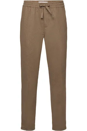 Les Deux Patrick Drawstring Wool Pants Bottoms Trousers Chinos Beige