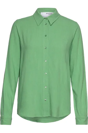 SELECTED Slfviva Ls Sun Shirt Noos Tops Shirts Long-sleeved Green