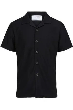 SELECTED Slhloose-Plisse Resort Ss Shirt Ex Tops Shirts Short-sleeved Black