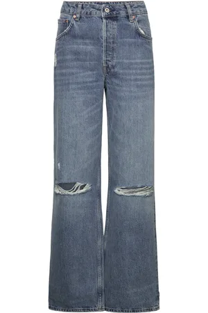 GANT D2. Hw Relaxed Straight Rip Jeans Bottoms Jeans Wide Blue