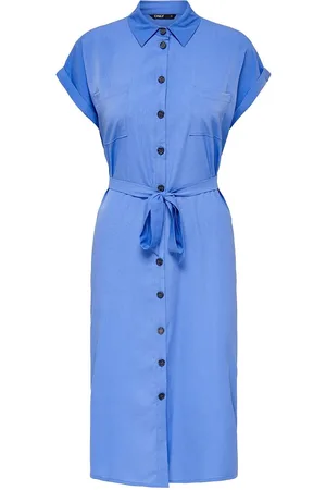 ONLY Onlhannover S/S Shirt Dress Noos Wvn Knelang Kjole Blue