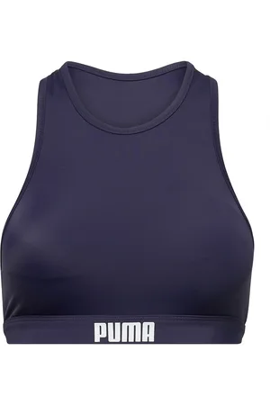 PUMA Women Racerback Top 1P Sport Bikinis Bikini Tops Bandeau Bikinitops Navy