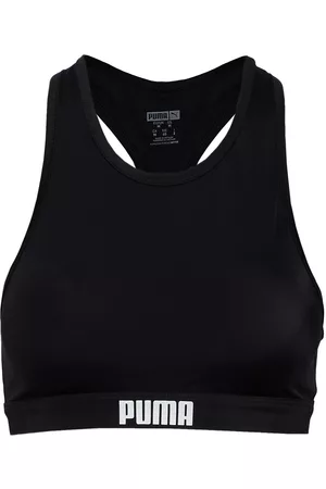 PUMA Women Racerback Top 1P Sport Bikinis Bikini Tops Bandeau Bikinitops Black