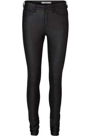 VERO MODA Vmseven Nw Ss Smooth Coated Pant Noos Bottoms Jeans Skinny Black