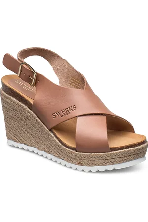 Sweeks Olivia Sandal Med Hæl Espadrilles Brown
