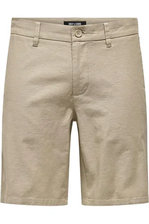 Only & Sons Onsmark 0011 Cotton Linen Shorts Noos Bottoms Shorts Chinos Shorts Beige
