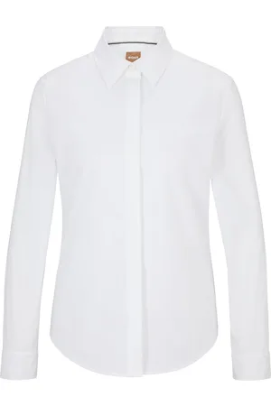 HUGO BOSS Beamara Tops Shirts Long-sleeved White