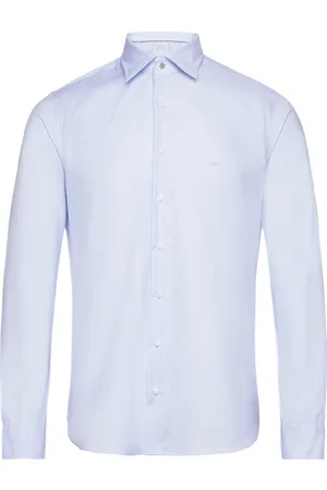 Michael Kors 2Ply Stretch Twill Slim Fit Shirt Tops Shirts Business Blue