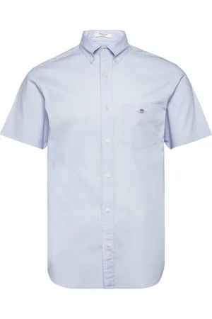 GANT Reg Classic Poplin Ss Shirt Tops Shirts Short-sleeved Blue